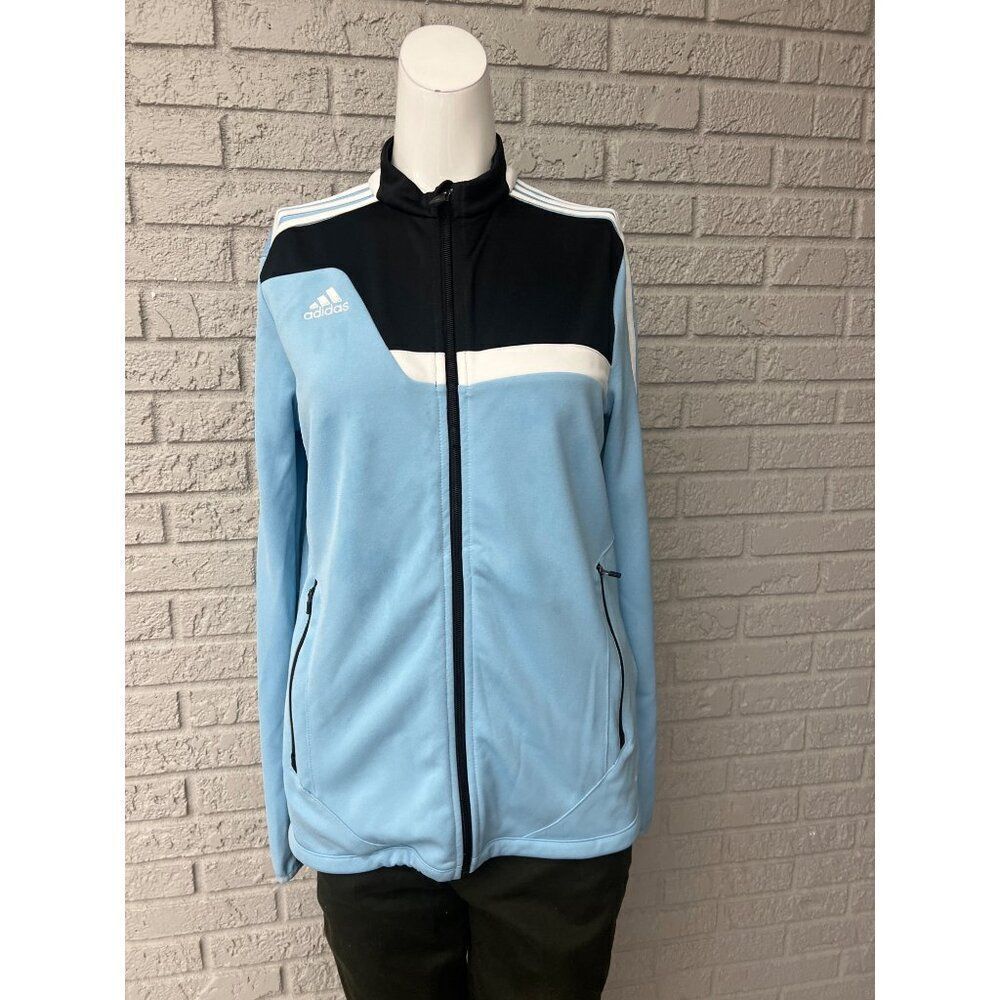 Adidas Women Blue Clima-cool Full Zip Front Jacket Size M